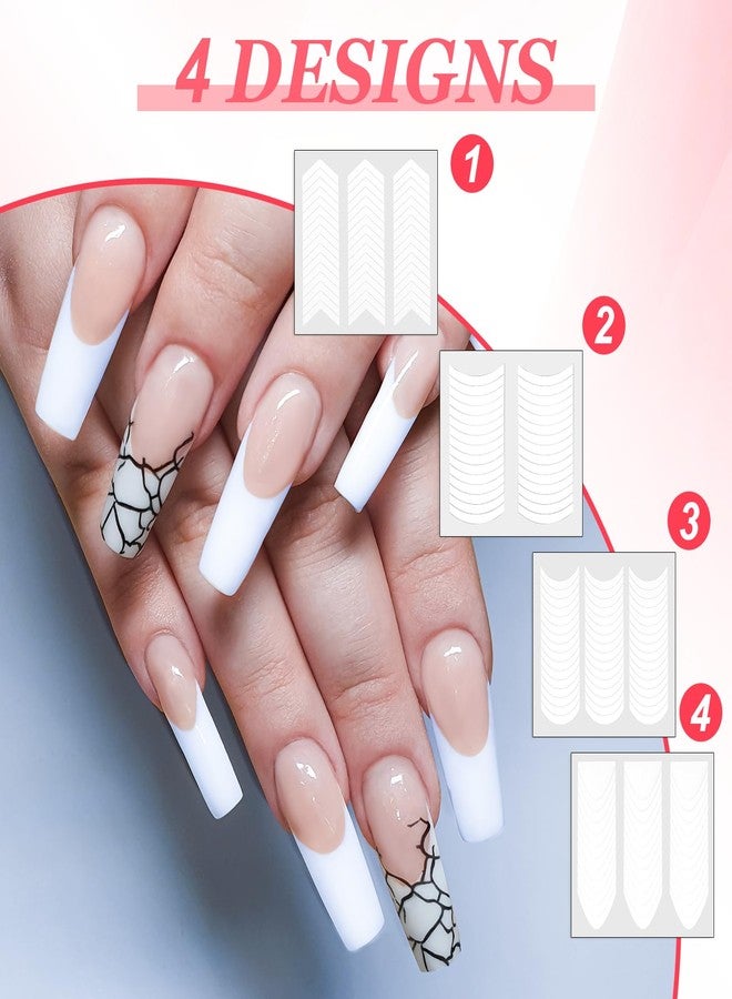 Qulkws 40 Sheets French Tip Nail Stickers Self-Adhesive French Manicure Strips White Nail Guides Strips Decals for DIY Manicure Art Professional and Home Use(1620pcs) - Image 4